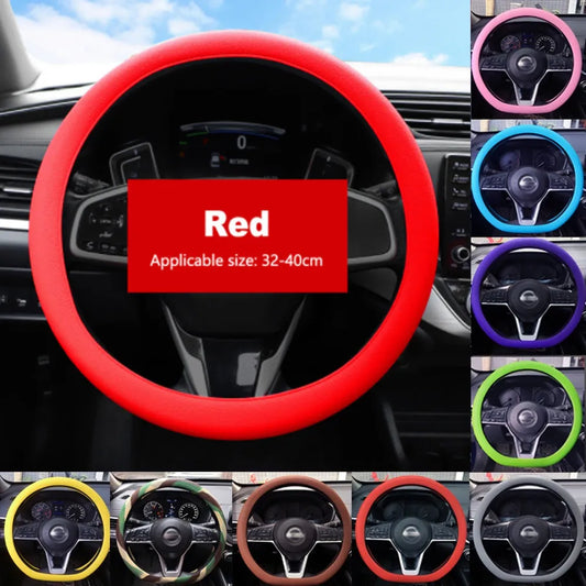 Car Universal Silicone Steering Wheel Cover Elastic Glove Cover Texture Soft Multi Auto Decoration DIY Car Accessories Tools New